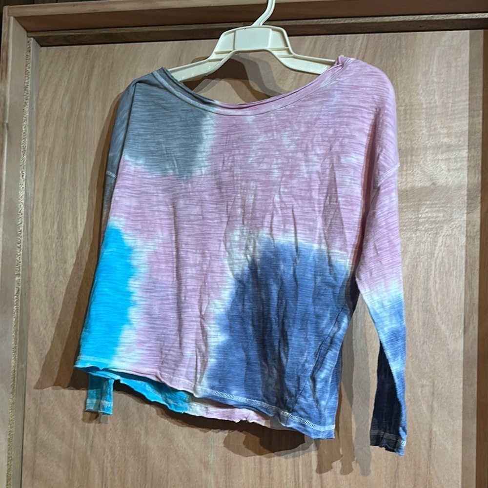 Chaser Pink and Purple Raglan Crop Hoodie